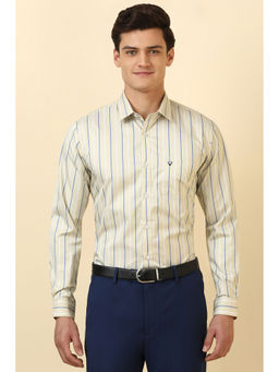 Allen Solly - Men Beige Stripe Full Sleeves Formal Shirt