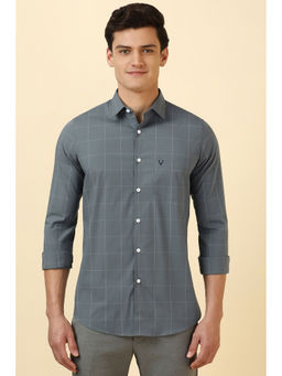 Allen Solly - Men Grey Check Full Sleeves Casual Shirt