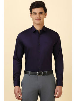Allen Solly - Men Purple Solid Full Sleeves Formal Shirt