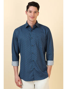 Allen Solly - Men Blue Print Full Sleeves Casual Shirt