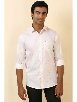 Allen Solly - Men Peach Print Full Sleeves Casual Shirt