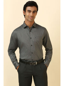 Allen Solly - Men Grey Print Full Sleeves Formal Shirt