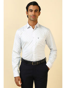 Allen Solly - Men White Print Full Sleeves Formal Shirt
