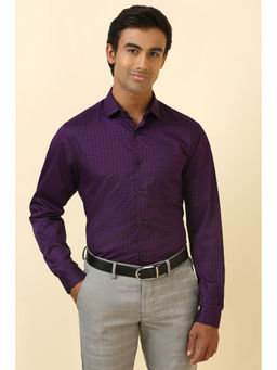 Allen Solly - Men Purple Print Full Sleeves Formal Shirt