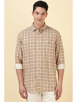 Allen Solly - Men Beige Print Full Sleeves Casual Shirt