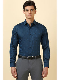 Allen Solly - Men Blue Print Full Sleeves Formal Shirt