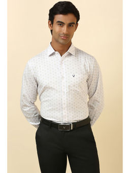 Allen Solly - Men White Print Full Sleeves Formal Shirt