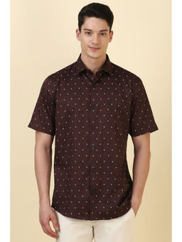 Allen Solly - Men Brown Print Half Sleeves Casual Shirt