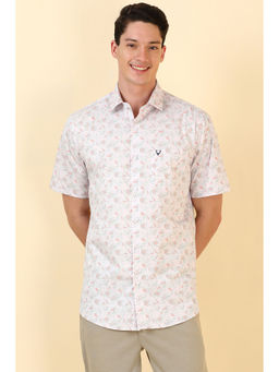 Allen Solly - Men Pink Print Half Sleeves Casual Shirt
