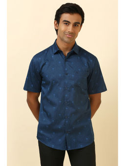 Allen Solly - Men Blue Print Half Sleeves Casual Shirt