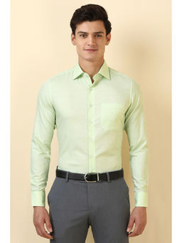 Allen Solly - Men Green Self Design Full Sleeves Formal Shirt