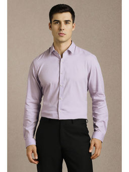 Louis Philippe - Men Lilac Textured Full Sleeves Casual Shirt