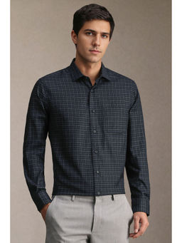 Louis Philippe - Men Black Check Full Sleeves Formal Shirt