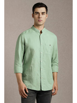 Louis Philippe - Men Green Solid Full Sleeves Casual Shirt