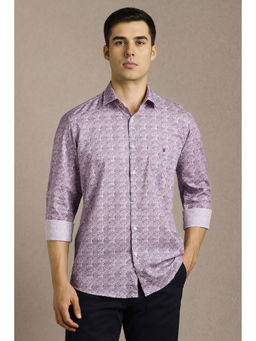 Louis Philippe - Men Lilac Print Full Sleeves Casual Shirt