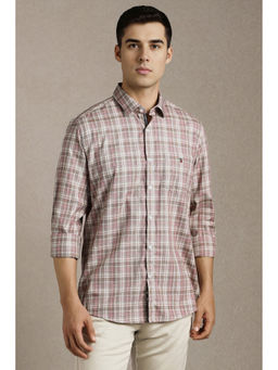 Louis Philippe - Men Brown Check Full Sleeves Casual Shirt