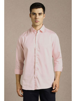 Louis Philippe - Men Pink Solid Full Sleeves Casual Shirt