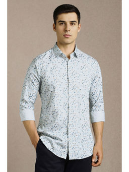 Louis Philippe - Men Blue Print Full Sleeves Casual Shirt
