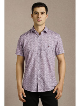 Louis Philippe - Men Lilac Print Half Sleeves Casual Shirt
