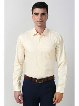 Peter England - Men Yellow Regular Fit Full Sleeves Formal Shirt