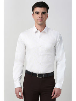 Peter England - Men White Slim Fit Full Sleeves Formal Shirt