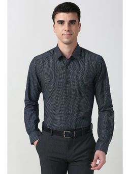 Peter England - Men Black Regular Fit Full Sleeves Formal Shirt