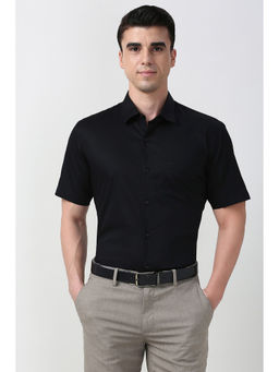 Peter England - Men Black Regular Fit Half Sleeves Formal Shirt