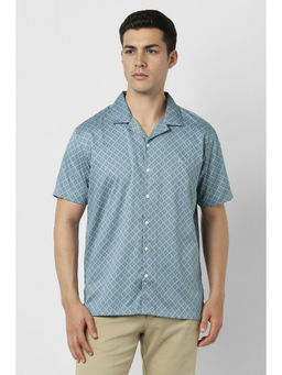 Van Heusen - Men Light Blue Print Shirt