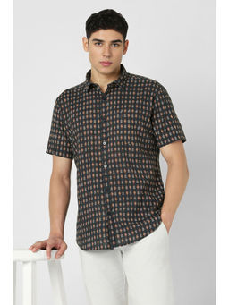 Van Heusen - Men Grey Print Half Sleeves Party Shirt