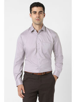 Van Heusen - Men Lilac Textured Full Sleeves Formal Shirt