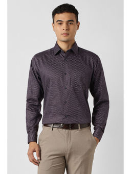 Van Heusen - Men Purple Print Full Sleeves Formal Shirt