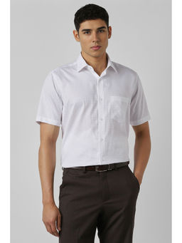 Van Heusen - Men White Checks Half Sleeves Formal Shirt