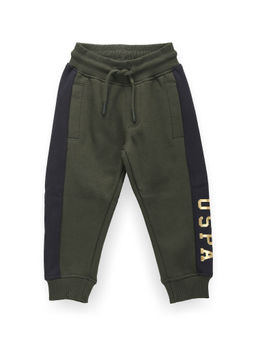 U.S. POLO ASSN. - Boys Green Solid Track Pant