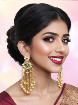 OOMPH - Women Heritage Multi-Color Kashmiri Drop Earrings