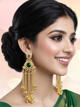 OOMPH - Women Multi-Color Heritage Kashmiri Drop Earrings