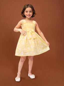 Toonyport - Cotton Printed Sleeveless Dress Yellow