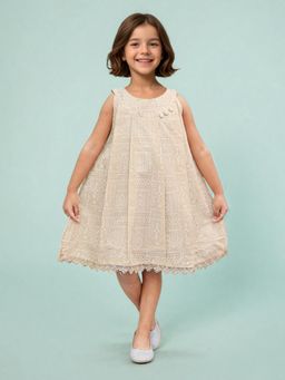 Toonyport - Cotton Printed Sleeveless Dress Beige