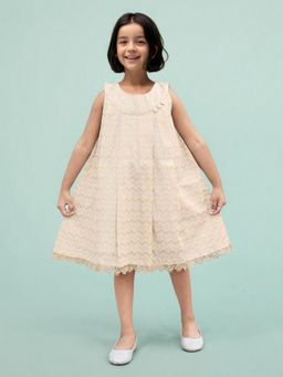 Toonyport - Cotton Printed Sleeveless Dress Beige