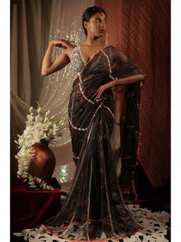 Forreal - Aswadi Red Saree with Unstitched Blouse