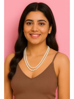 Estele - Rhodium Plated Splendor Pearl Necklace for Women