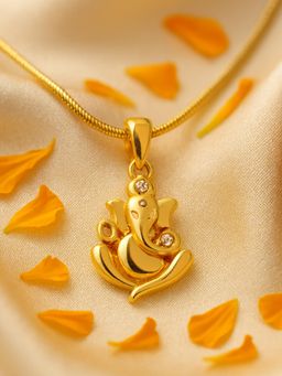 Estele - Gold Tone Plated Ganesh Designer Pendant for Women