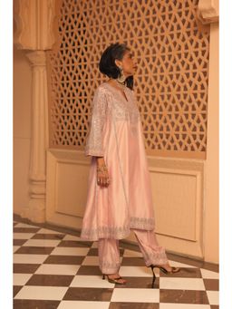 Sheetal Batra - Rose Pink Aiman Anarkali Kurta with Salwar (Set of 2)
