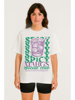 The Clothing Factory - White Spicy Marg's Social Club Oversized T-shirt