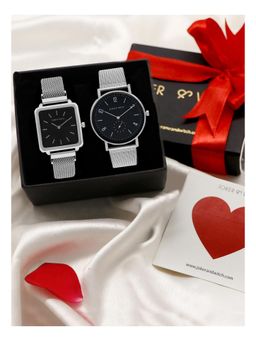 Joker and Witch - Joker & Witch Annie & Alvy Black Analog Couple Watch (Pack of 2) (JWCW30)