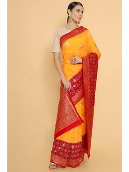 Soch - Yellow Silk Woven with Unstitched (Set of 2)