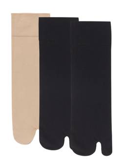 NEXT2SKIN - Cotton Thumb Tube Socks for Women Toe Socks for Ladies (Skin:Black:Black)