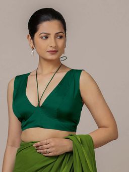 Binks - Ahana X Rozaana Green Sleeveless FlexiFit Stitched Blouse