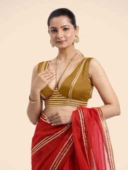 Binks - Ahana X Tyohaar Mustard Sleeveless FlexiFit Stitched Blouse