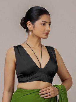 Binks - Ahana X Rozaana Black Sleeveless FlexiFit Stitched Blouse
