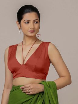 Binks - Ahana X Rozaana Red Sleeveless FlexiFit Stitched Blouse
